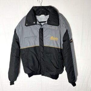 Vintage Alberta Transport Foreman Bomber Black Grey Winter Coat XXL Dadcore